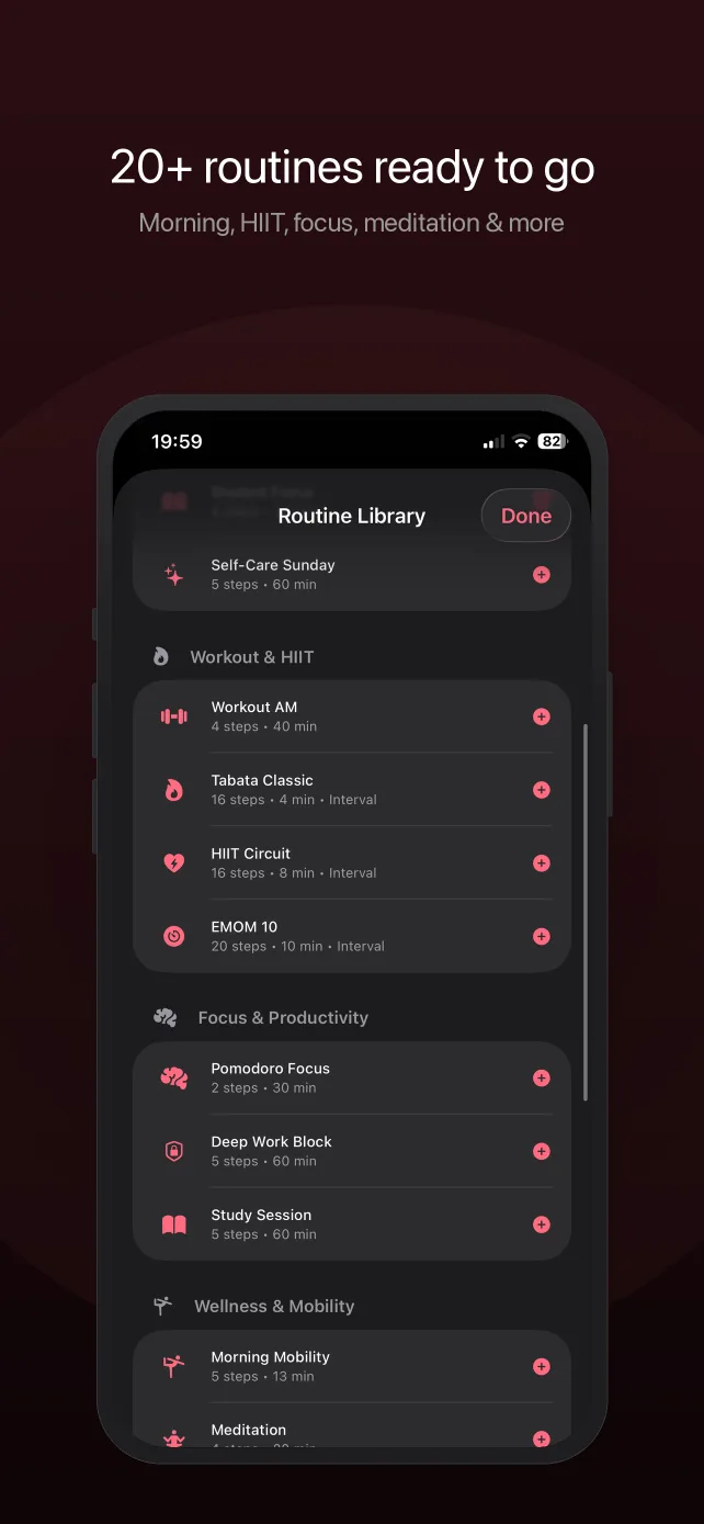 The Rouse routine library with 22 presets across 7 categories