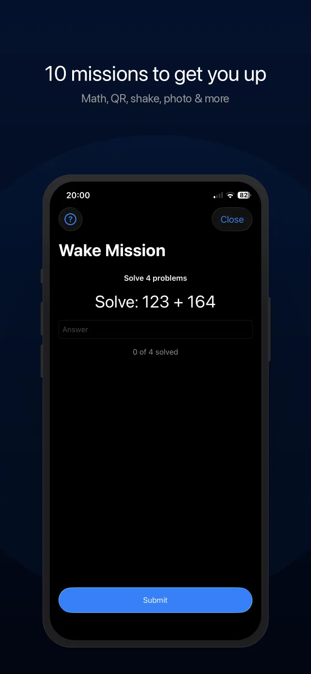 Rouse wake-up mission challenge screen
